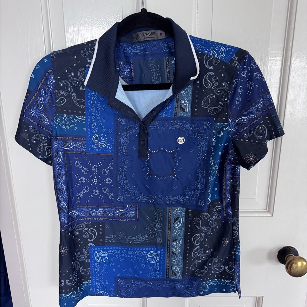 G/Fore Blue Paisley Shirt